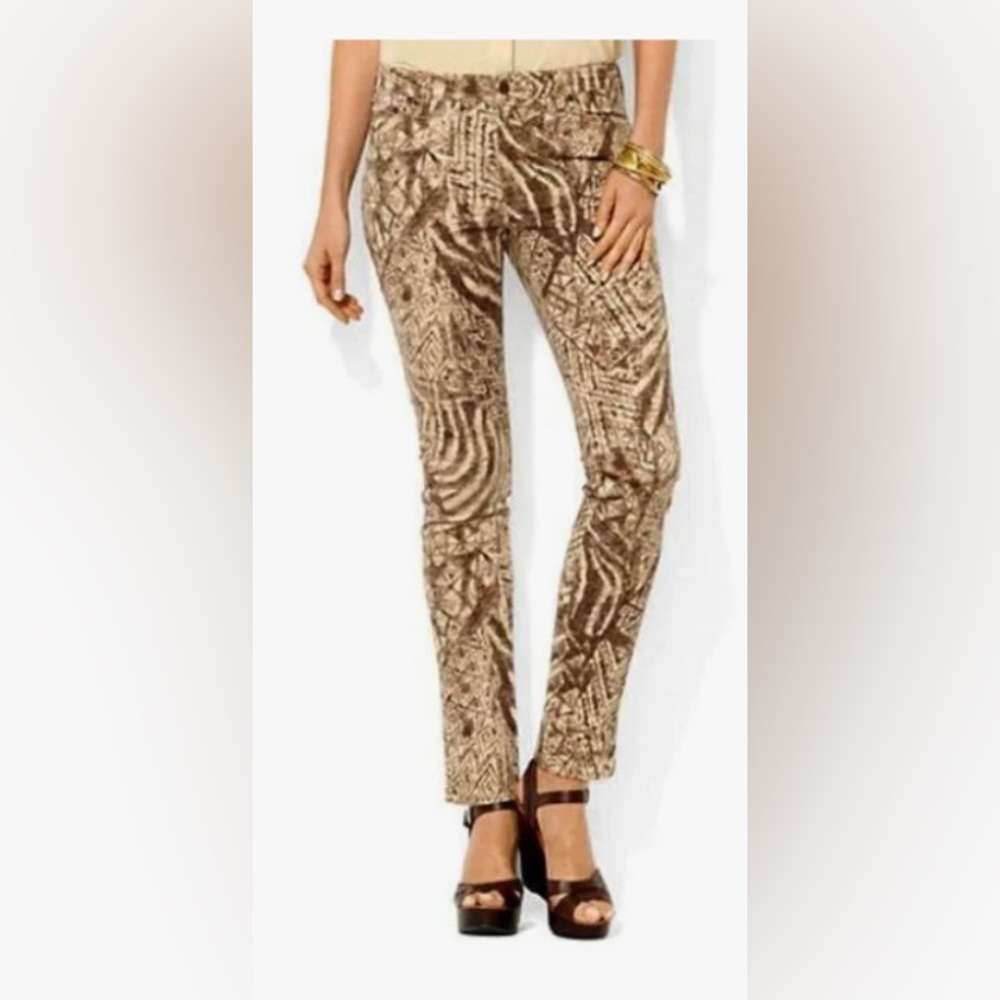 LRL Lauren Jeans Co Modern Skinny Ankle Print Jeans, Size 14